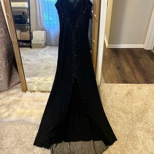 Y2k prom Dave & Johnny Black Maxi Dress with Sparkle Detail